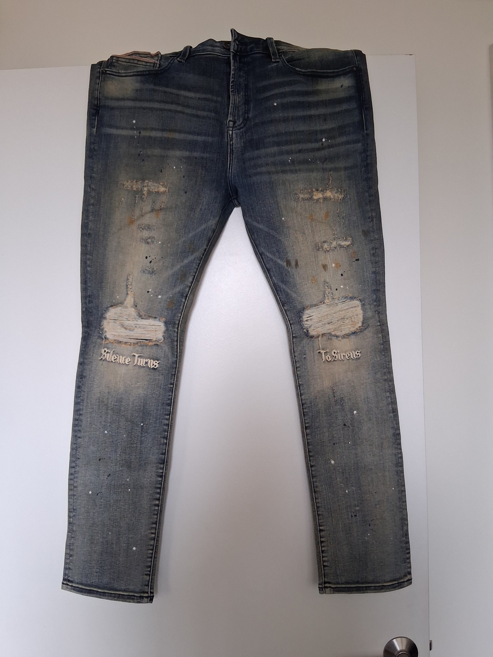 Cult of Individuality Distressed Faded Blue Punk Super Skinny!